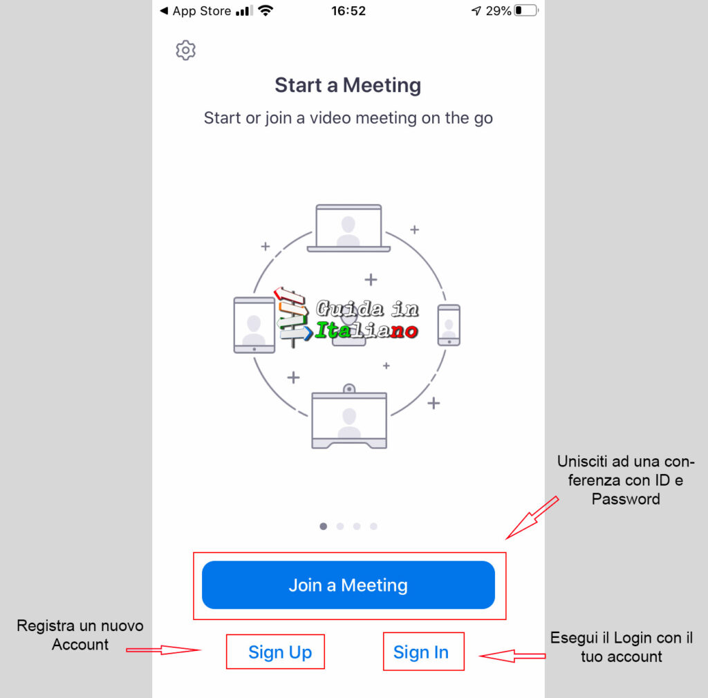 registrazione account zoom