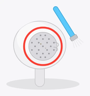 Illustrazione ricostruita: la griglia dell'altoparlante di un auricolare pulita con uno spazzolino a setole morbide (disegno generico, non un modello specifico)