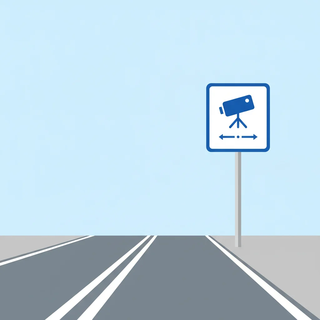 Illustrazione: un cartello di preavviso autovelox a bordo strada