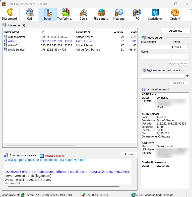 Emuel Server eMule aggiornati: lista verificata settembre 2026 - Guida in ...