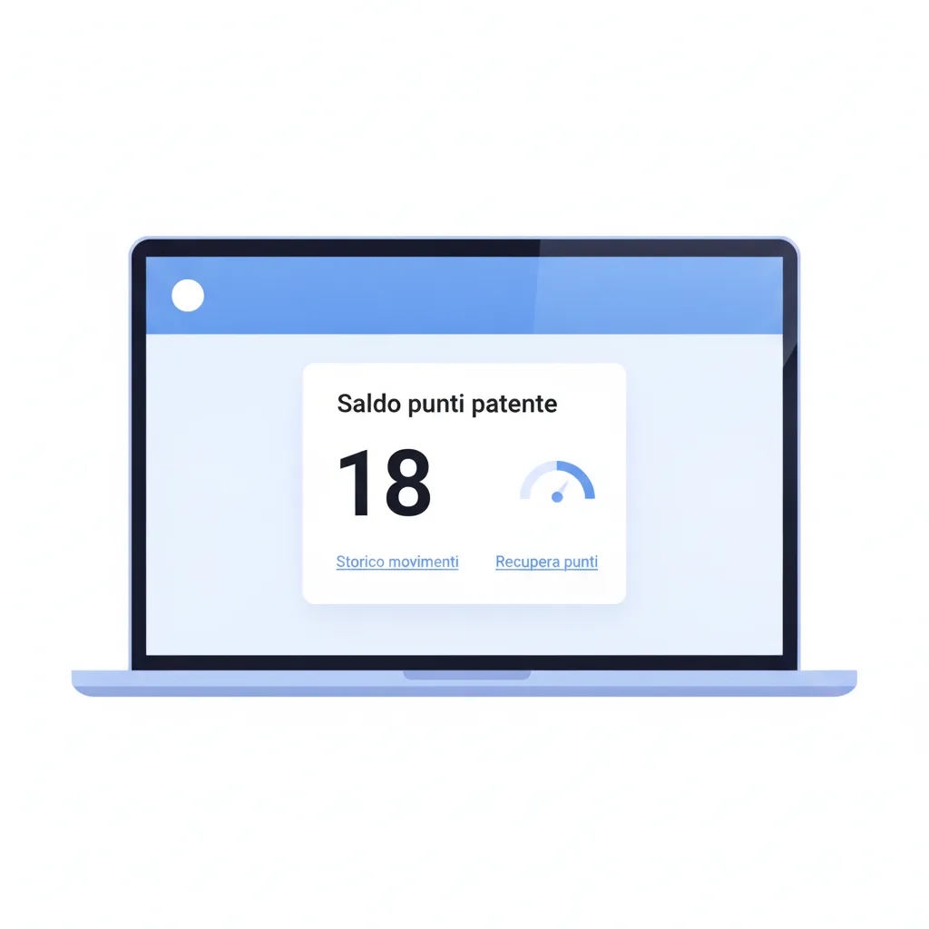 Illustrazione: un portale online mostra il saldo punti della patente (la schermata reale richiede l'accesso con SPID o CIE, quindi non è riproducibile come screenshot)
